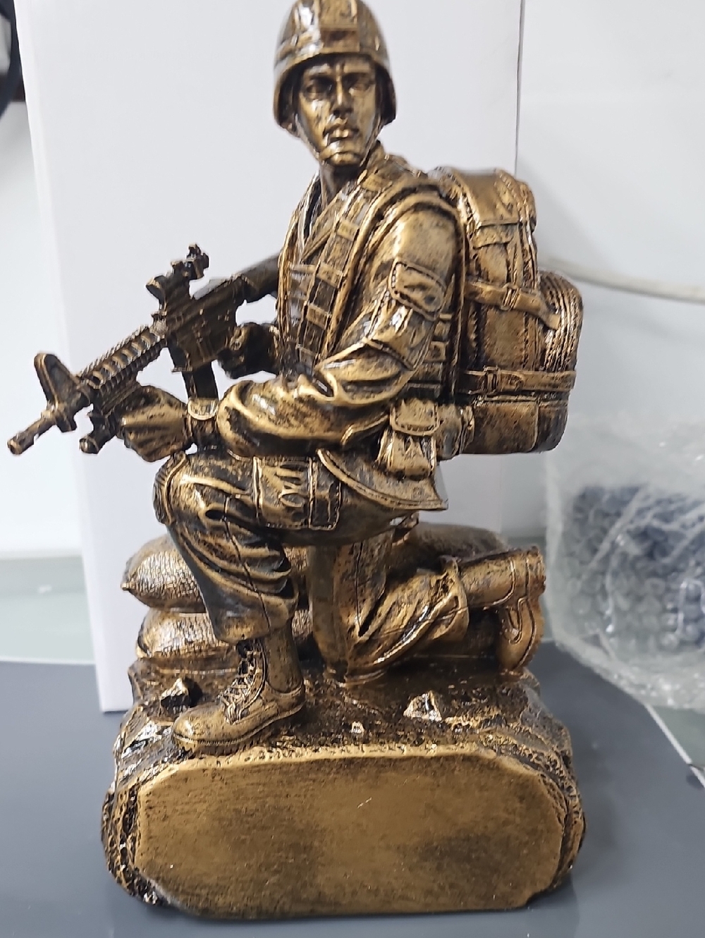 Bronze Soldier Home Art Figurine by